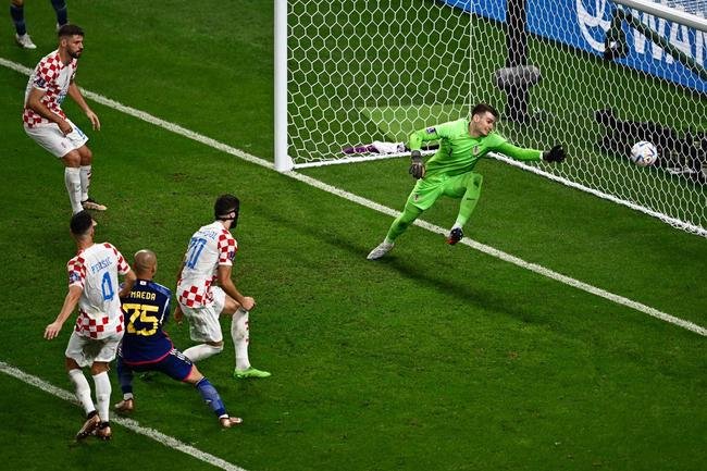 Lances da partida entre Japo e Crocia, pelas oitavas de final da Copa do Mundo.