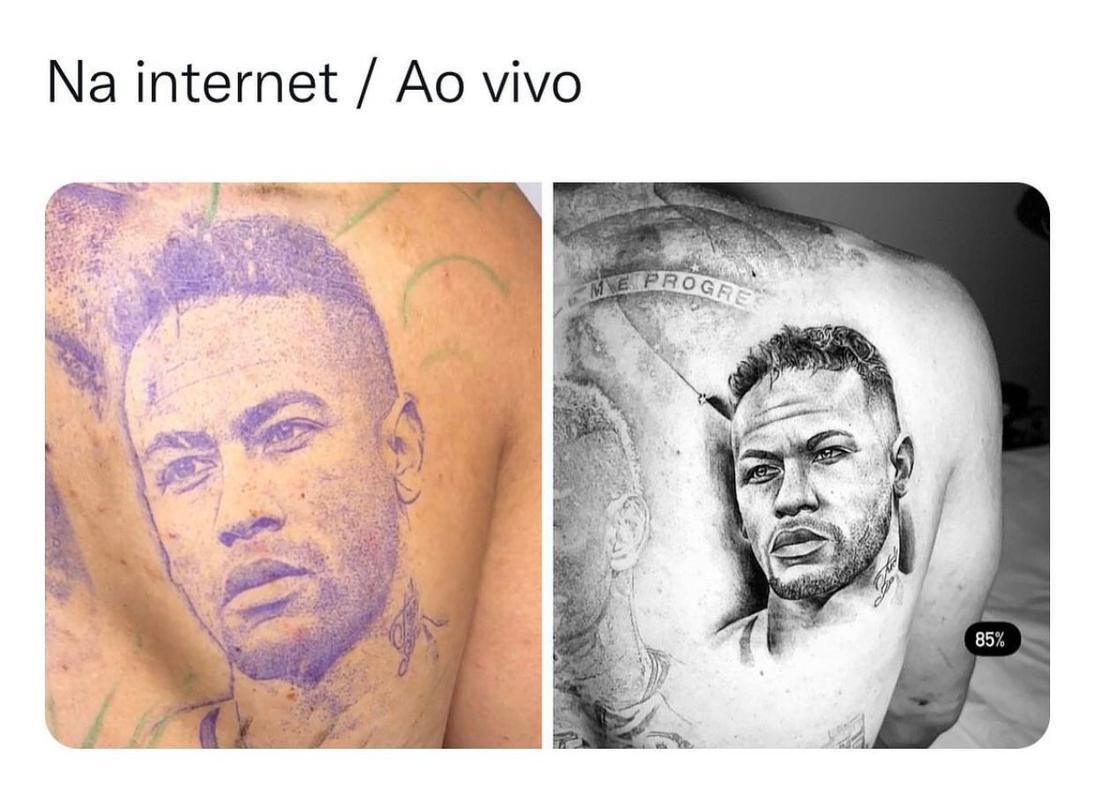 Tatuagem do rosto de Neymar em Richarlison vira meme