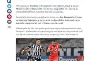 A ESPN da Colmbia destaca que o tcnico Juan Cruz Real ficou ainda mais ameaado de demisso aps a derrota no Mineiro