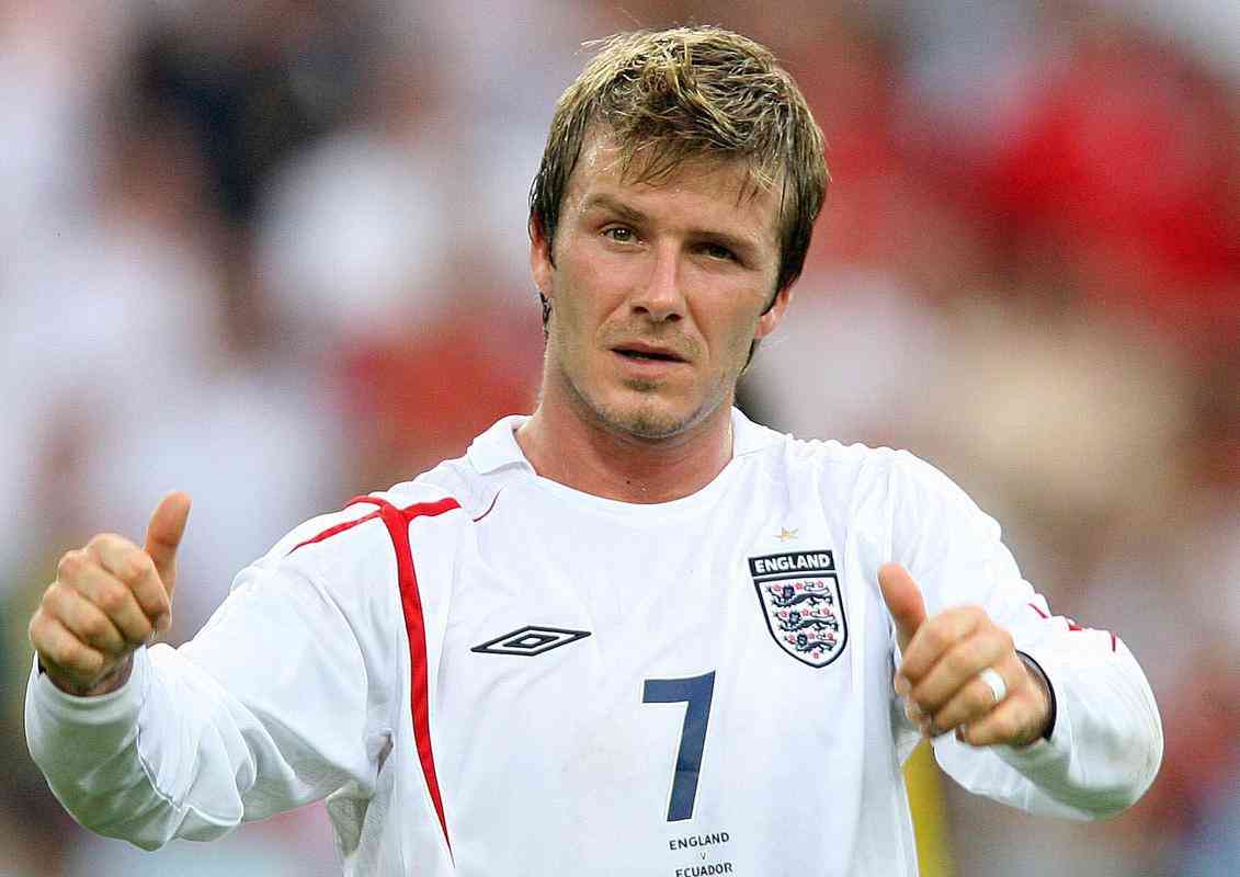 David Beckham (Inglaterra) - Astro do futebol ingls disputou as Copas do Mundo de 1998, 2002 e 2006, parando nas oitavas e quartas de final (duas vezes)