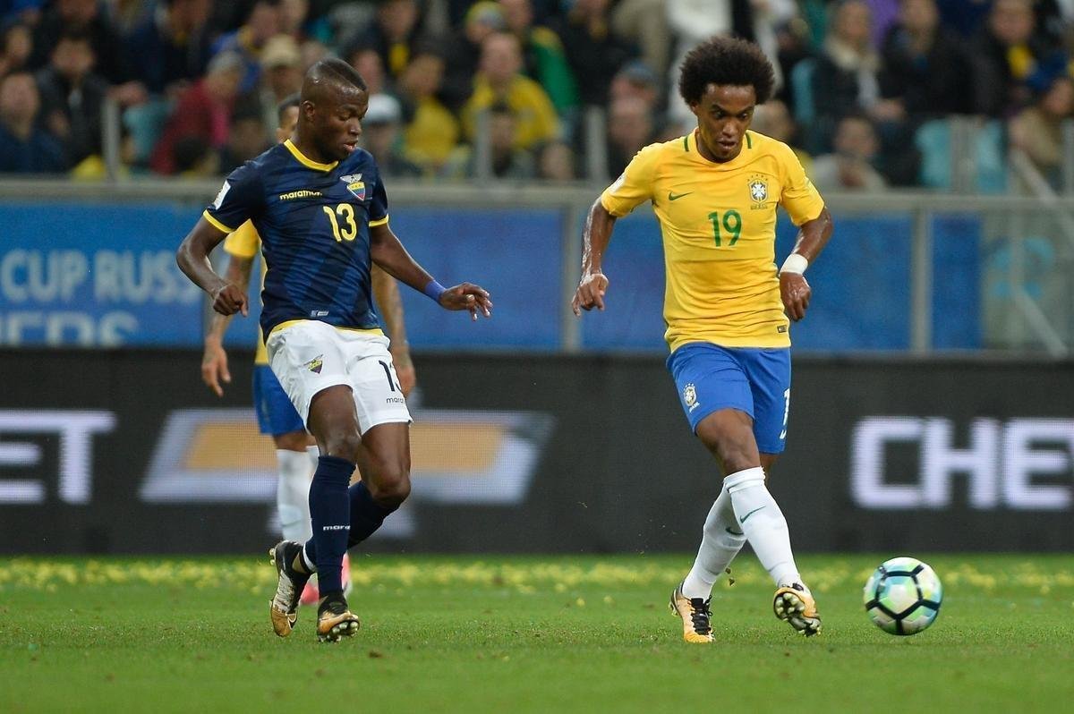 Brasil e Equador se enfrentaram, na Arena do Grmio, pela 15 rodada das Eliminatrias para a Copa