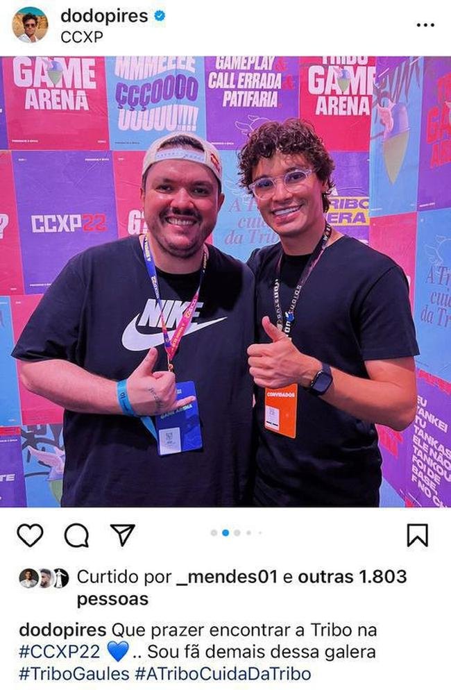 Dod publicou registro com Gauls, famoso streamer brasileiro, na CCXP, evento gamer em So Paulo.