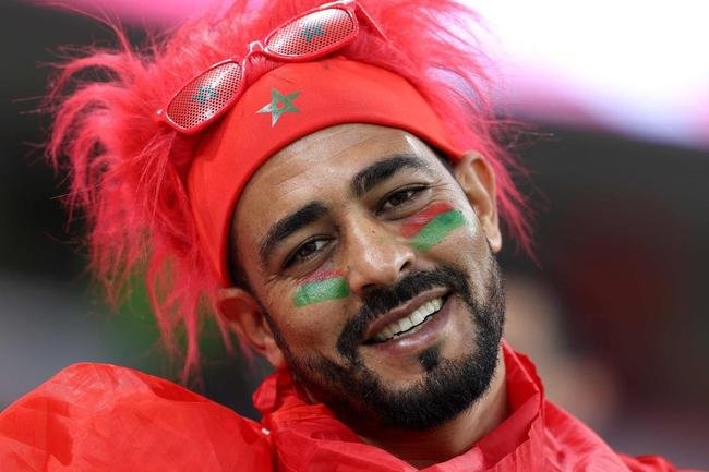 Torcedores de Marrocos e Canad na partida pelo Grupo F da Copa do Mundo 
