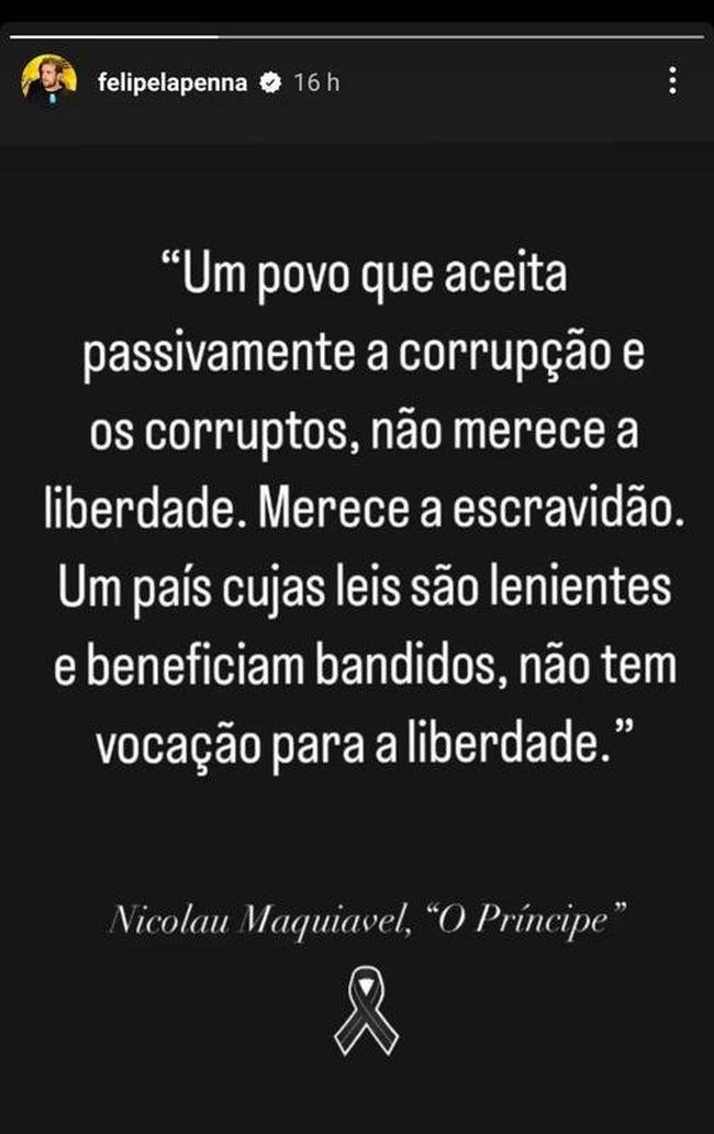 Felipe Lapenna criticou o resultado das eleies
