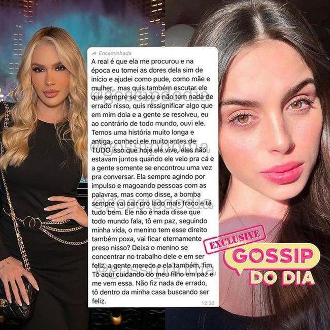 Acusada de ser um dos pivs das traies de Milito, Tiffany Alvares defende o zagueiro e rebate as acusaes feitas por Karoline Lima