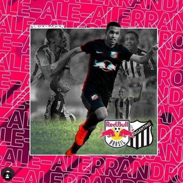 O Bragantino anunciou a contratao do atacante Alerrandro, que estava no Atltico