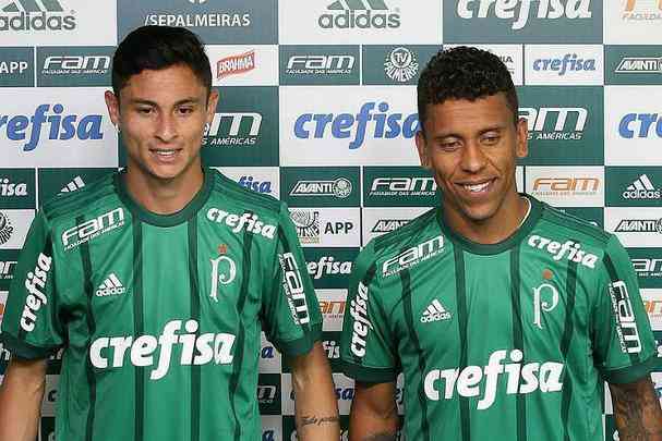 Diogo Barbosa (esquerda) - lateral-esquerdo se transferiu do Cruzeiro para o Palmeiras / Marcos Rocha (direita) - lateral-direito se transferiu do Atltico para o Palmeiras