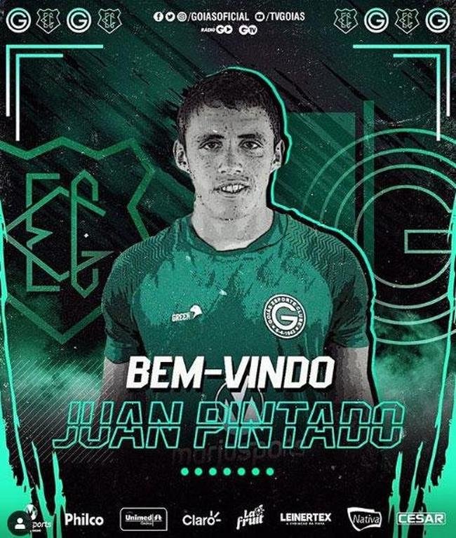 O Gois anunciou a contratao do lateral-direito Juan Pintado, que estava no Juventus de Las Piedras, do Uruguai