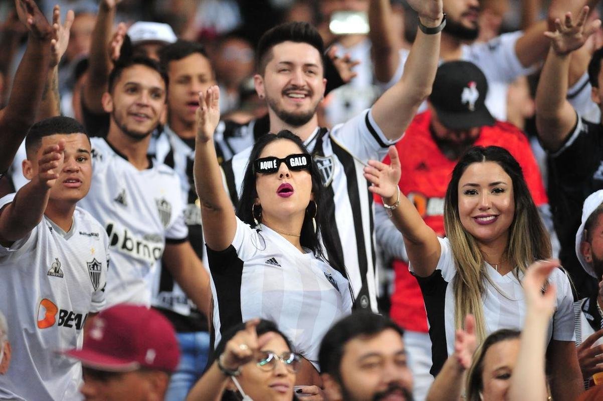Fotos da torcida do Atltico na partida contra o Palmeiras, no Mineiro, pelas quartas de final da Copa Libertadores 2022