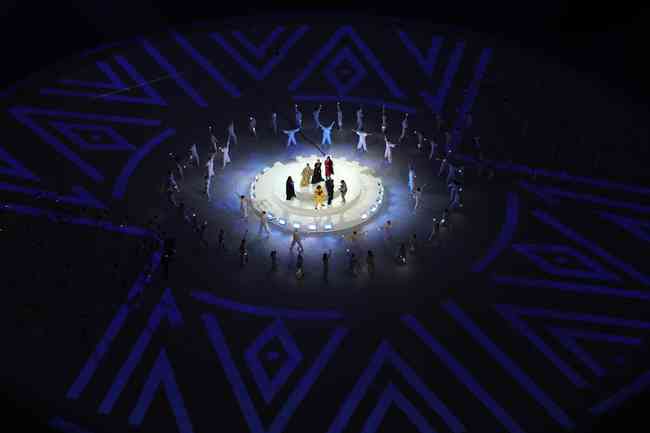 Imágenes de la ceremonia de clausura del Mundial de Qatar 2022 en el icónico estadio de Lusail antes del duelo entre Argentina y Francia.