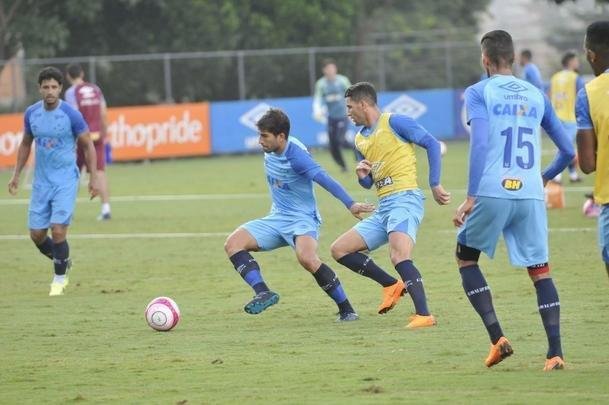 Imagens do treino do Cruzeiro nesta quarta-feira (14), antes do duelo contra o Patrocinense