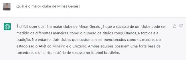 Bastante popular nas redes sociais, inteligncia artificial ChatGPT respondeu perguntas sobre o clssico mineiro entre Cruzeiro e Atltico