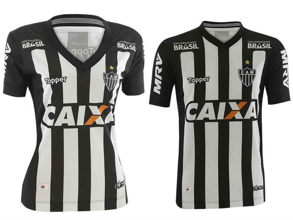 Atltico. Camisa Feminina: R$ 209,99 / Camisa Masculina: R$ 249,99