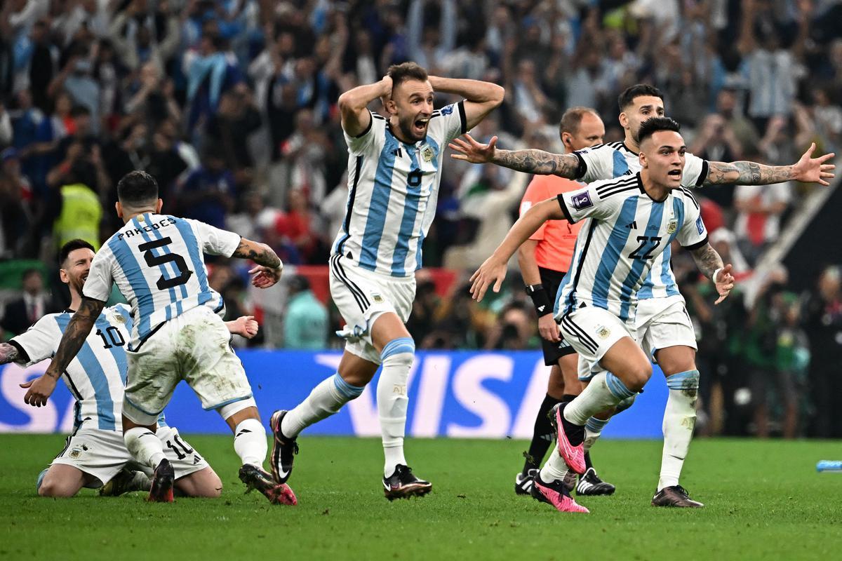 Argentina venceu a Frana por 4 a 2 nos pnaltis, depois de empate por 3 a 3, e finalmente soltou o grito de tricampe do mundo