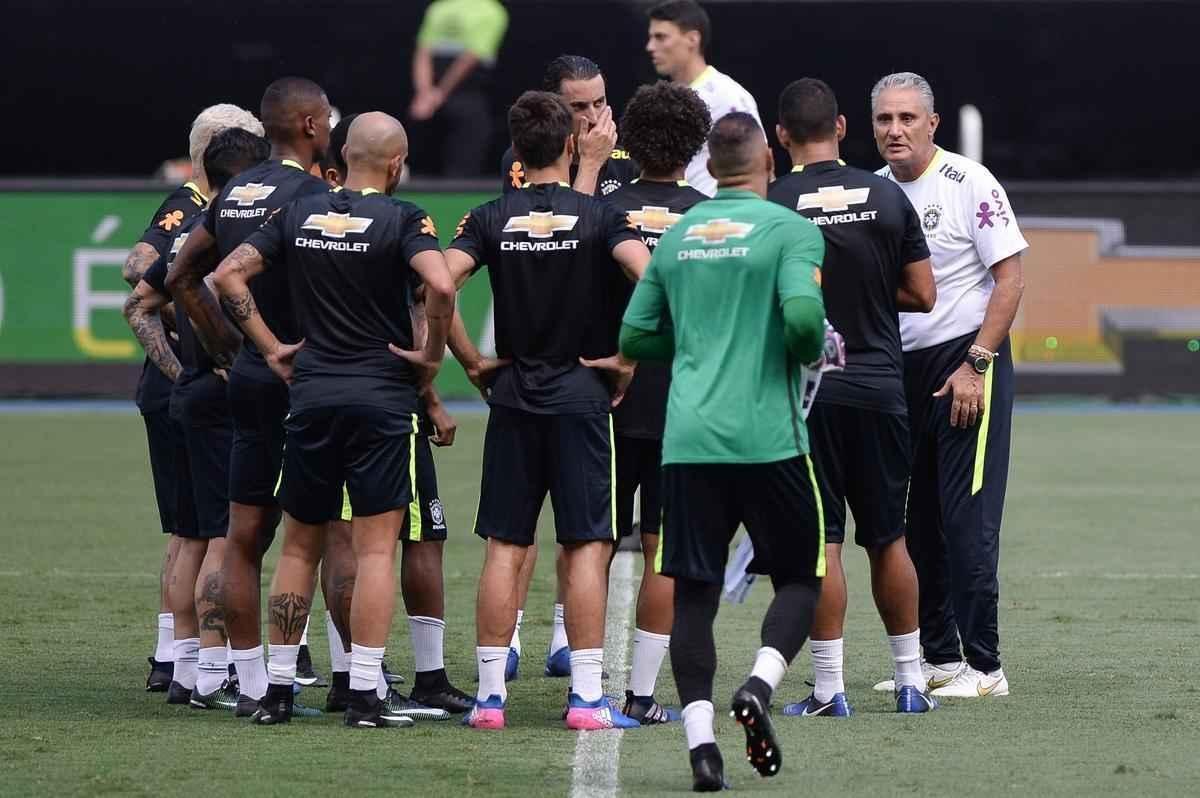 Treino da Seleo Brasileira no Engenho, no Rio de Janeiro, visando ao Jogo da Amizade