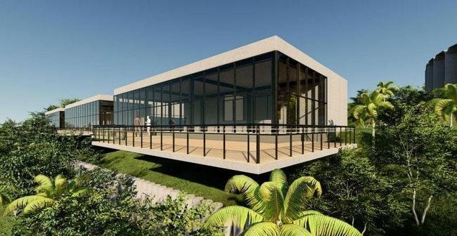 Alm de seguir como complexo esportivo, a rea do ginsio abrigar um restaurante com vista panormica, um shopping e um hotel. Na foto, Vista Restaurante.