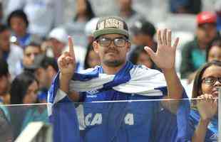 Torcida do Cruzeiro encarou frio e crise de abastecimento para apoiar o time contra o Palmeiras, no Mineiro