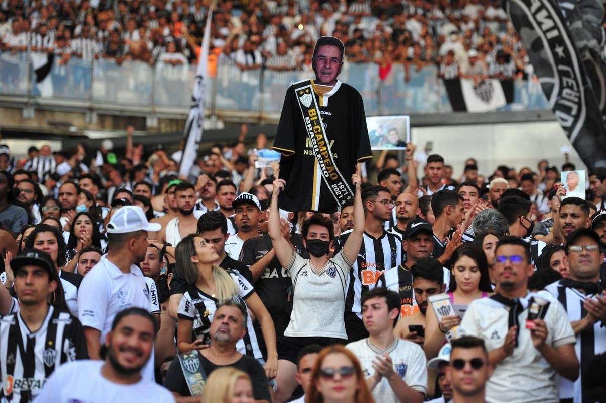 Festa da torcida do Atltico, no Mineiro, no jogo em que o time ergueu a taa de campeo brasileiro, diante do RB Bragantino