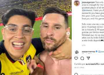 Equatoriano Jossue Garzon filmou o momento, após o empate por 2 a 2 entre Argentina e Equador, pelas Eliminatórias, e postou nas redes sociais