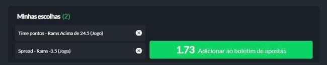 Los Angeles Rams -3,5 e marca mais de 24,5 pontos contra o Atlanta Falcons (odd 1.73) - Atual campeo, o Los Angeles Rams foi atropelado em casa pelo Buffalo Bills na semana 1. J o Falcons, como foi citado anteriormente, perdeu de virada na prorrogao para o Saints. O Rams, apesar da derrota, tem um excelente time, enquanto o Falcons  apontado como um dos grandes candidatos ao top 5 do prximo draft. Para nossa aposta bater, o Rams precisa vencer por quatro pontos de diferena e anotar pelo menos 25.