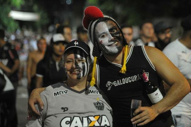 Torcida do Atltico no pr-jogo do duelo com o Defensor, no Independncia, pela Copa Libertadores