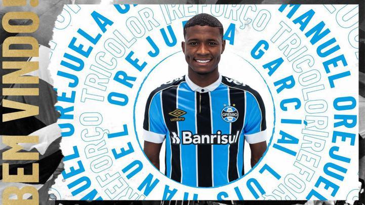 O Grmio anunciou a contratao do lateral-direito Orejuela, que estava no Cruzeiro
