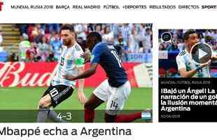 Sport, da Espanha: 'Mbapp elimina a Argentina'