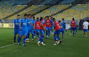 Fotos do treino do Cruzeiro no Maracan antes de jogo de ida da final da Copa do Brasil