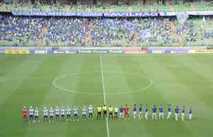 Cruzeiro goleou URT por 3 a 0 no Independncia com gols de Thiago, Machado e Edu em sua estreia no Mineiro. Ronaldo, dono da SAF, assistiu  partida no Horto. Duelo marcou estreia do tcnico uruguaio Paulo Pezzolano