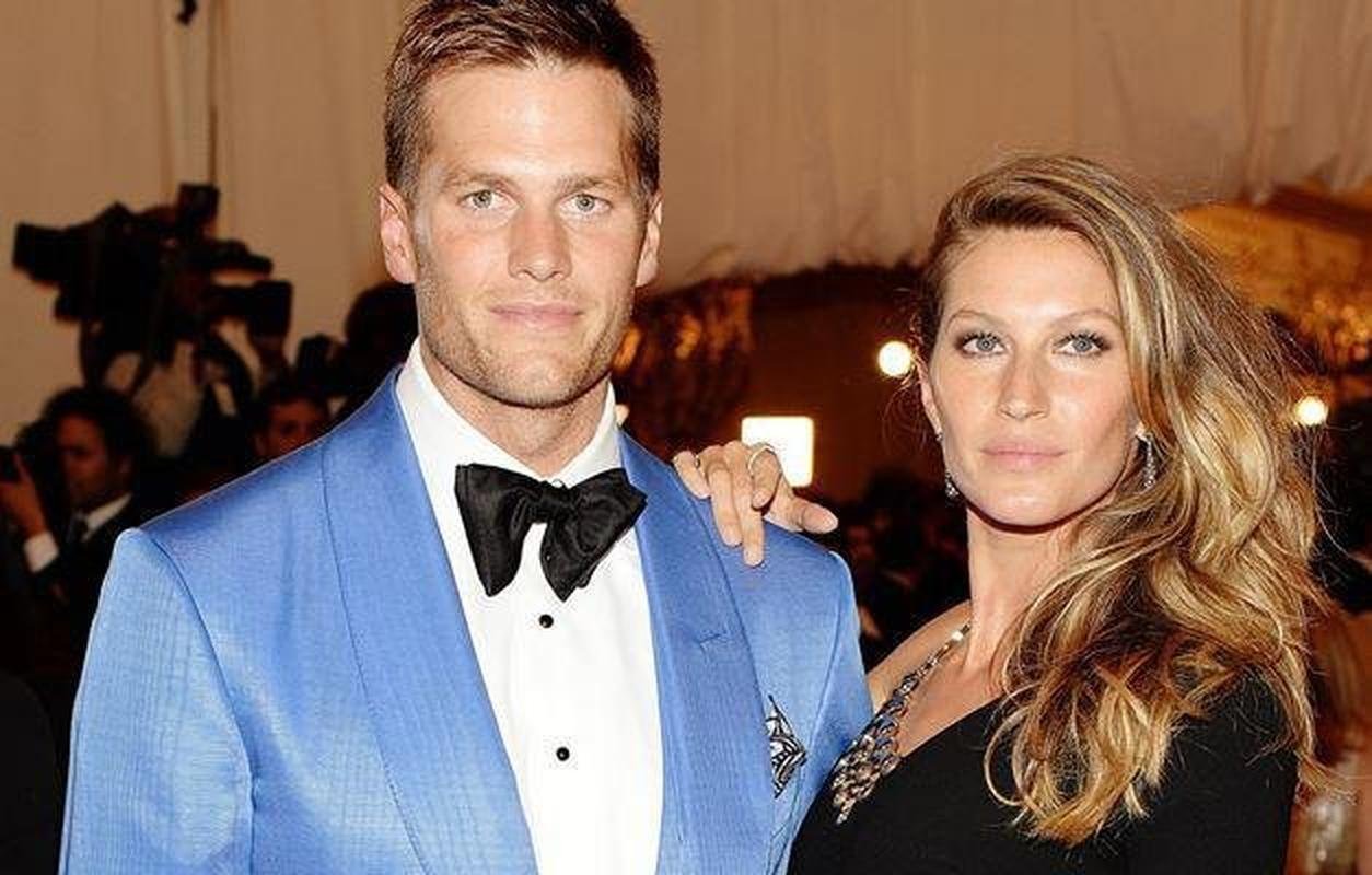 Foto da supermodelo Gisele Bndchen e de Tom Brady, jogador de futebol americano do Tampa Bay Buccaneers