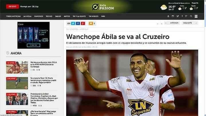 Toda Pasión: 'Ábila vai para o Cruzeiro'