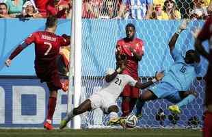 Na Copa de 2014, Ronaldo marcou o segundo gol portugus na vitria por 2 a 1, pela fase de grupos