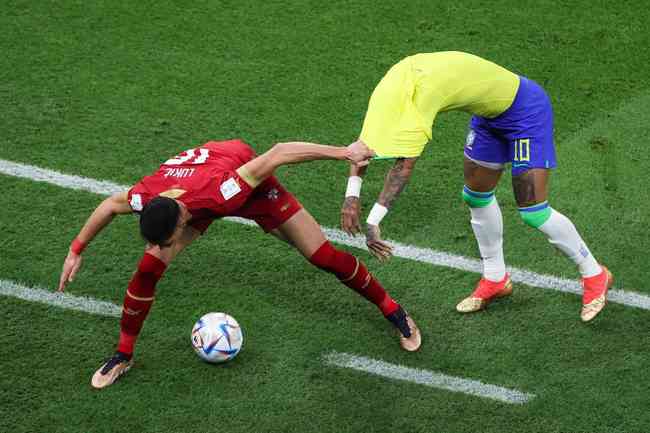 Uma ilustração 3d sobre o jogo de futebol brasil x sérvia que será  realizado em 24 de novembro de 2022