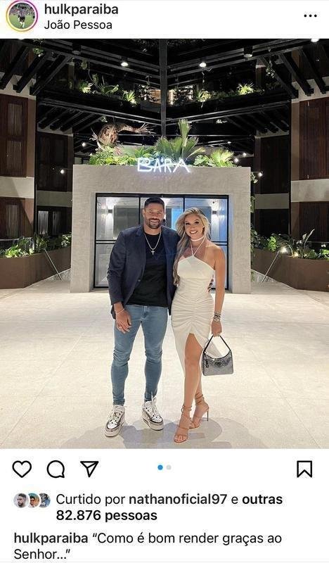 Hulk e a esposa no BA'RA Hotel, em Joo Pessoa.