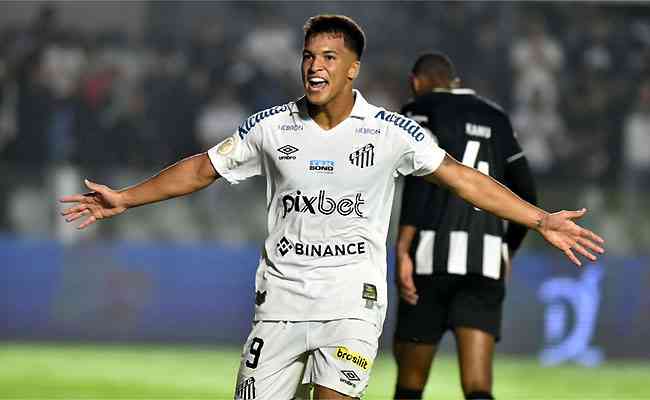 Marcos Leonardo celebra gol diante do Botafogo: vitória sob olhar de Lisca