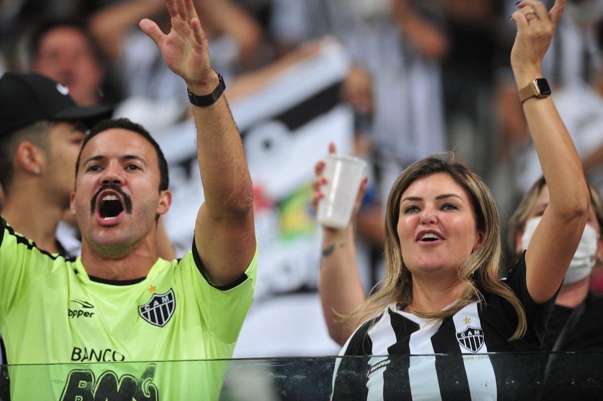 Fotos da torcida do Galo no Mineiro durante a semifinal da Copa Libertadores entre Atltico e Palmeiras (Alexandre Guzanshe/EM/DAPress 28/9/2021)
