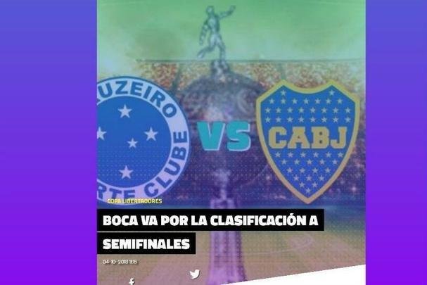Cronica destaca a vantagem do Boca Juniors na disputa pela classificao com o Cruzeiro 