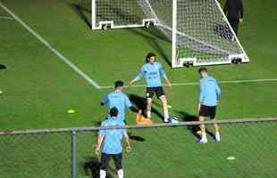 Imagens do primeiro treino da Seleo Uruguaia no Sesc Venda Nova, em Belo Horizonte