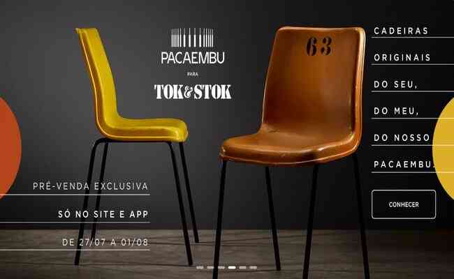 Cadeiras da antiga arquibancada laranja do Pacaembu são vendidas em loja de departamento