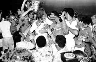 Derrotado por 2 a 0 no jogo de ida da final, em Buenos Aires, o Cruzeiro conseguiu a reviravolta, goleou o River Plate por 3 a 0 e levou o ttulo da Supercopa de 1991, no Mineiro. Ademir e Mrio Tilico (duas vezes) anotaram os gols. 