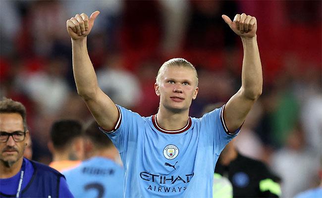 Com dois gols, Haaland foi destaque e recebeu elogios de Guardiola 
