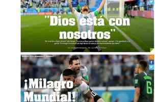 Manchetes da imprensa argentina após classificação