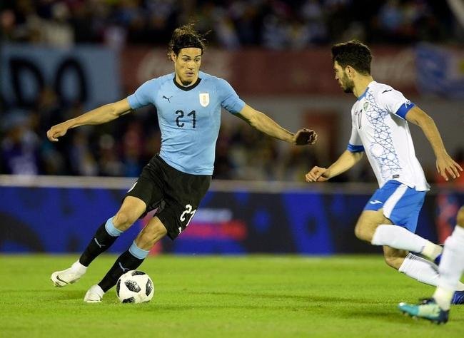 Fotos da vitria do Uruguai sobre o Uzbequisto, em Montevidu, em amistoso antes da Copa