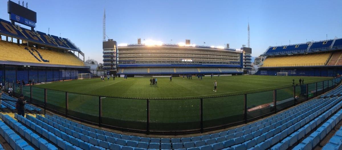 Fotos do mtico estdio de La Bombonera e do trabalho de reconhecimento feito pelo Cruzeiro