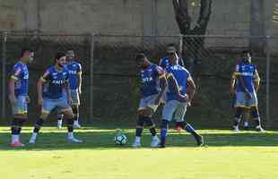 Imagens do treino do Cruzeiro nesta quarta-feira, 7 de junho, na Toca da Raposa II