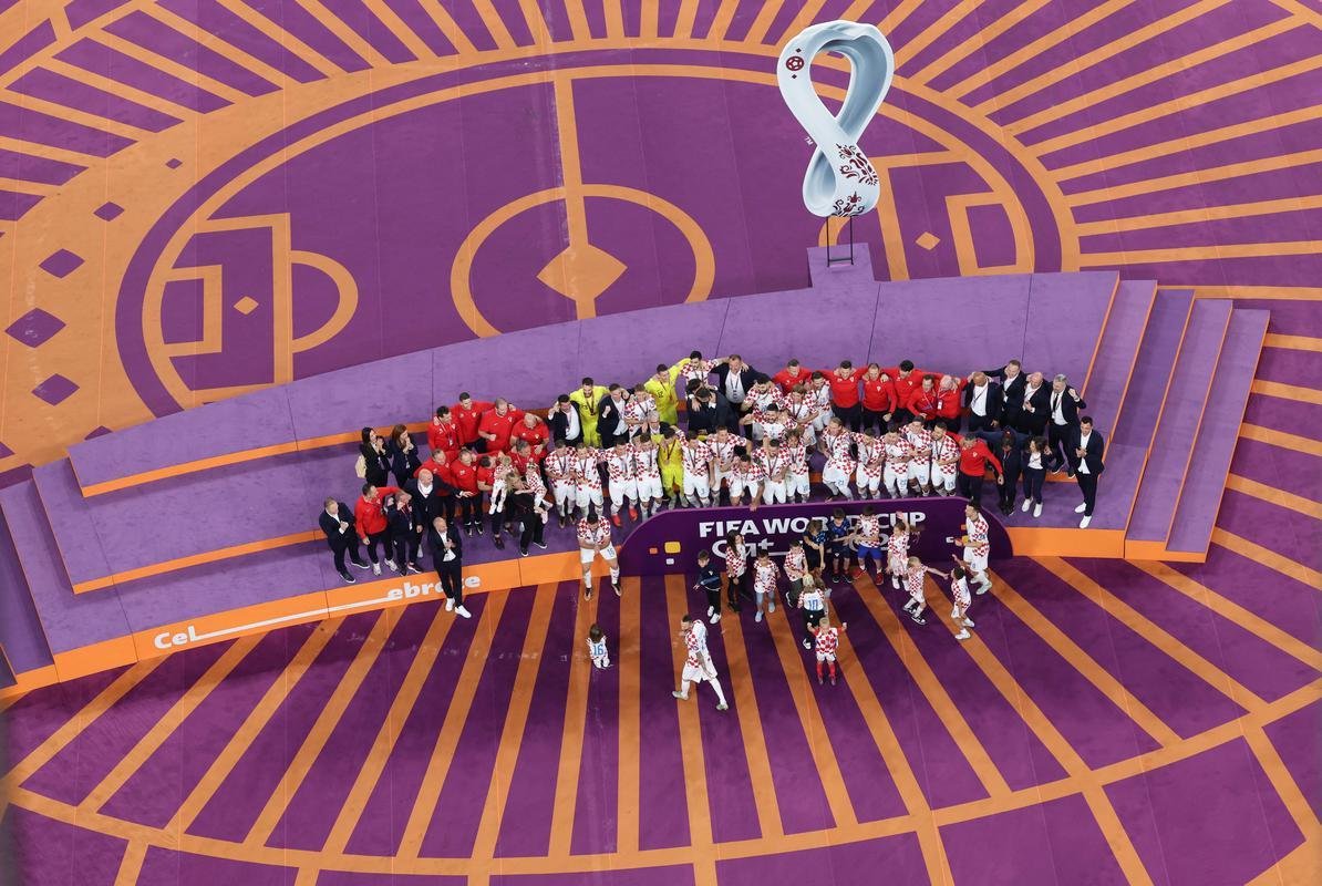 Festa e premiao da Crocia por terceiro lugar na Copa do Mundo de 2022, no Catar. Croatas venceram o Marrocos por 2 a 1, neste sbado (17) e conseguiram mais um feito histrico em Mundiais.