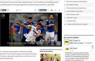ABC Color (Paraguai): o jornal diz que o resultado  reversvel, citou a importncia do gol fora de casa e disse que o Nacional-PAR jogou bem em vrios minutos