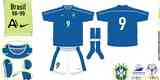 1998 - Camisa azul com detalhes brancos para a Copa de 1998 no foi utilizada em nenhum jogo pela seleo