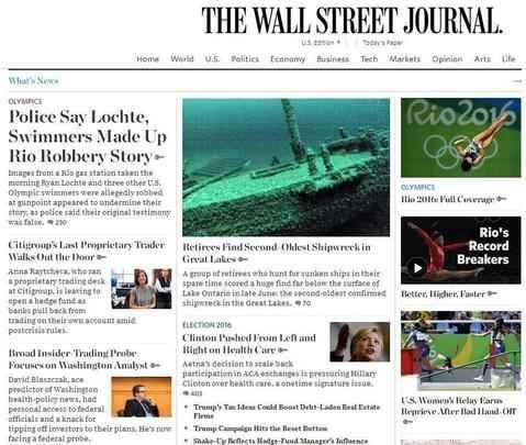 The Wall Street Journal (EUA): nadadores norte-americanos maquiaram história de roubo