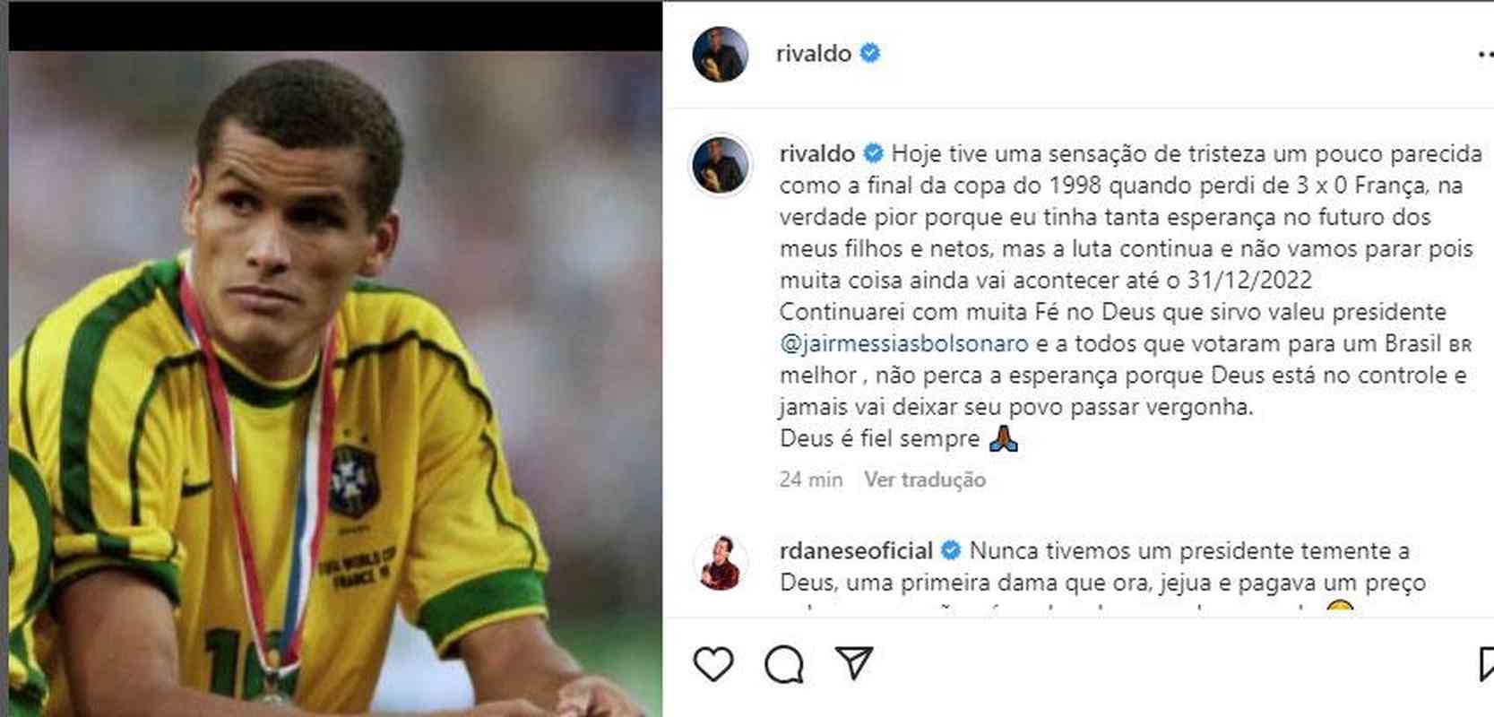Rivaldo, meia pentacampeo com a Seleo Brasileira